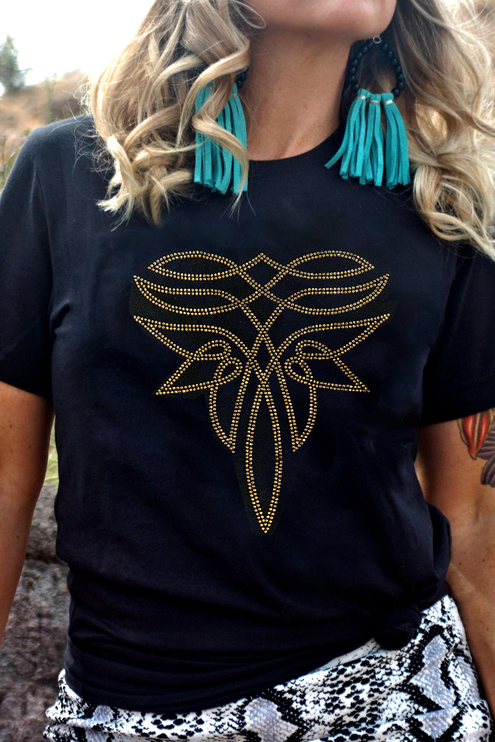 Rhinestone Boot Stitch Tee - authentic country fashion from Working Bull