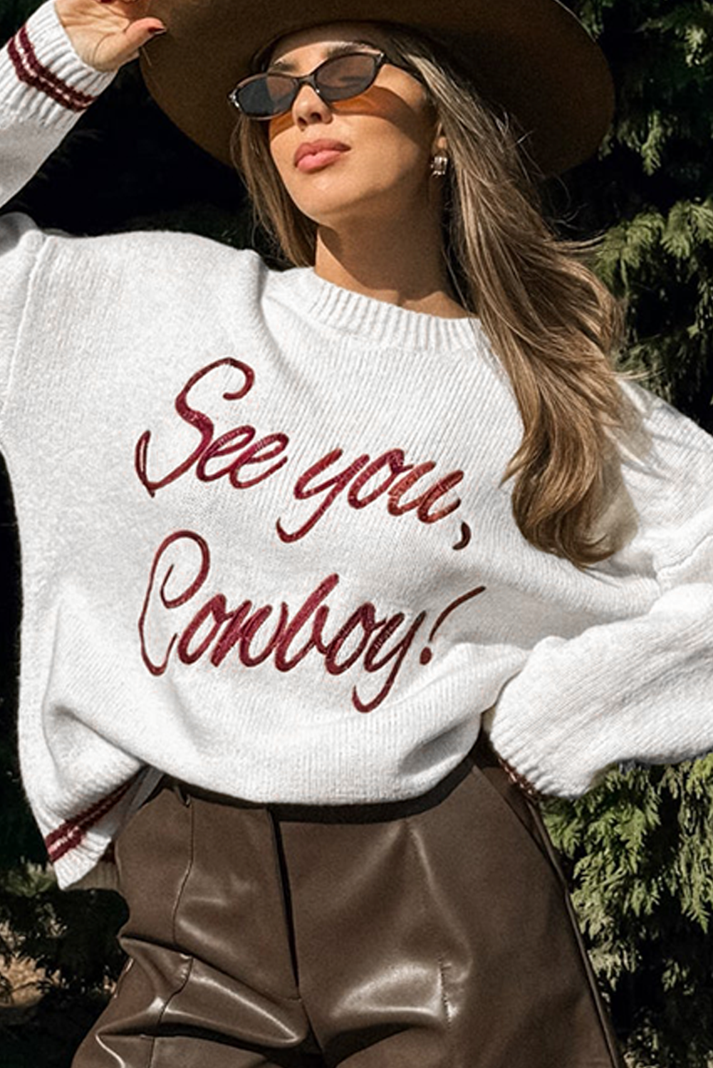 'SEE YOU COWBOY' Embroidered Sweater - authentic country fashion from Working Bull