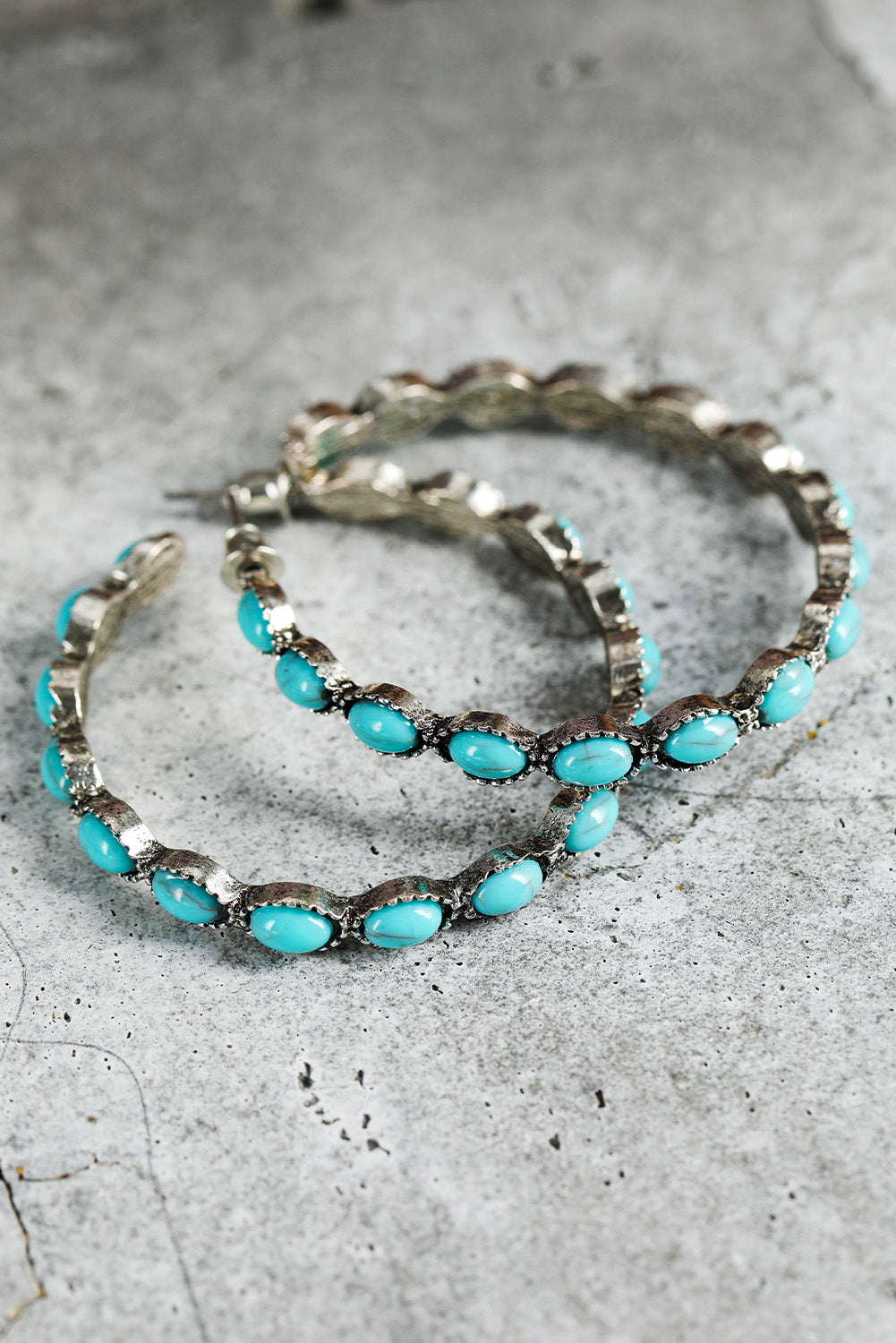 Turquoise C Shaped Earrings - authentic country fashion from Working Bull