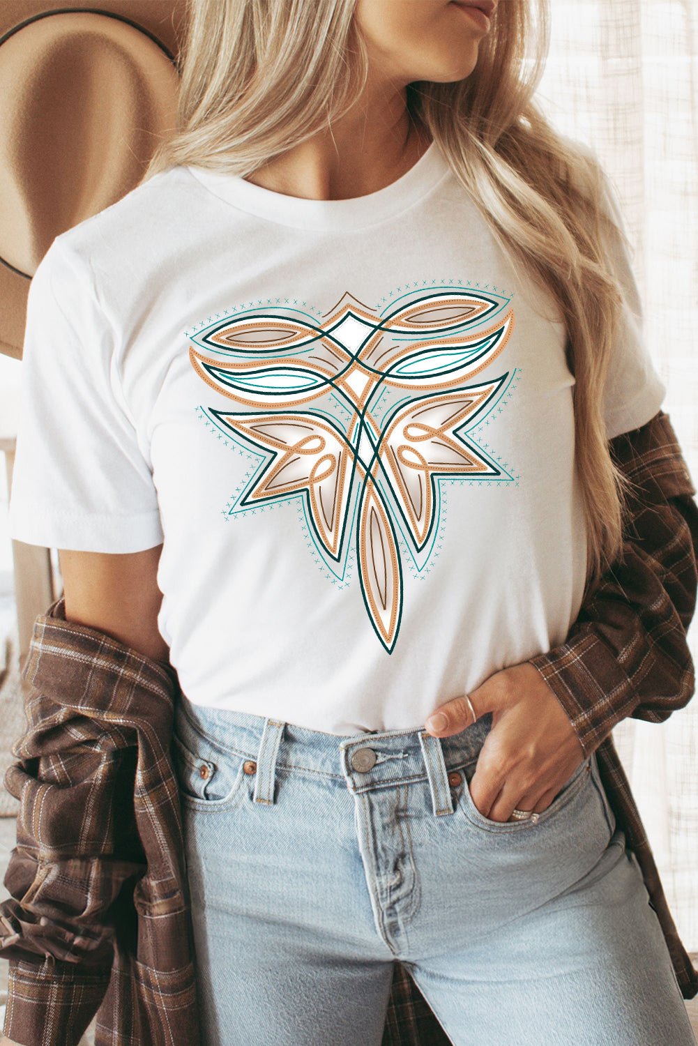 Boot Stitch Pattern Tee - authentic country fashion from Working Bull
