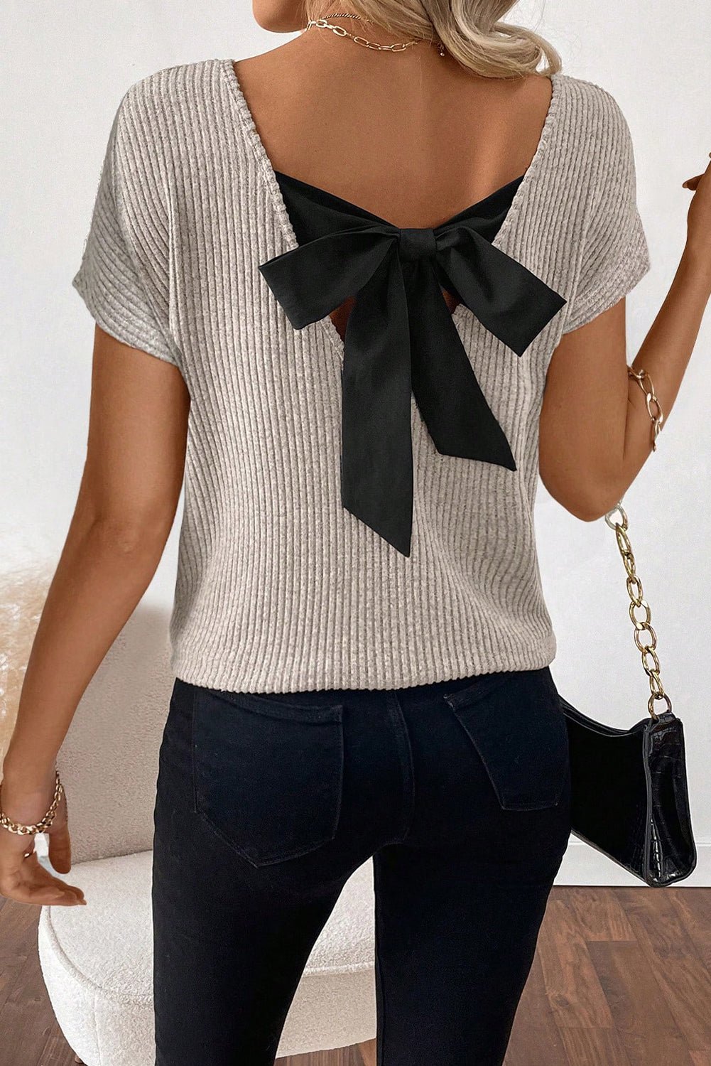 Bow Back Ribbed Top - authentic country fashion from Working Bull